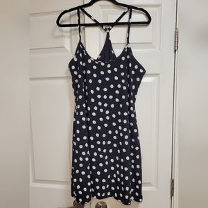 Outdoor Voices Black and White Polka Dot Midi Dress